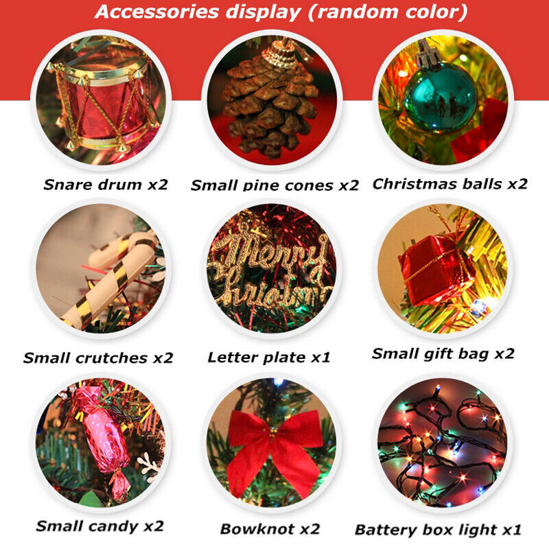 30cm Mini Tabletop Christmas Tree with Warm LED Lights – Small Artificial Xmas Decoration for Home, Office & Gifts