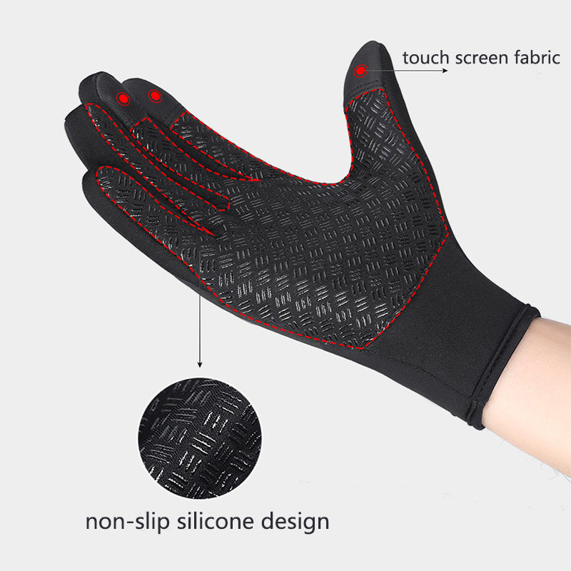 Winter Touch Screen Motorcycle Gloves – Waterproof, Anti-Slip, Thermal Fleece Sports Gloves