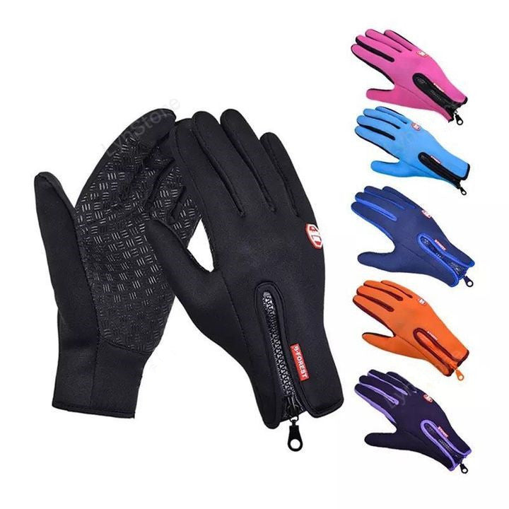 Winter Touch Screen Motorcycle Gloves – Waterproof, Anti-Slip, Thermal Fleece Sports Gloves
