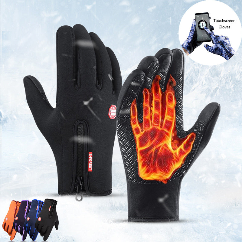 Winter Touch Screen Motorcycle Gloves – Waterproof, Anti-Slip, Thermal Fleece Sports Gloves