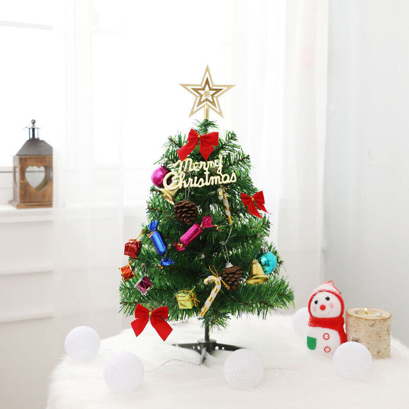 30cm Mini Tabletop Christmas Tree with Warm LED Lights – Small Artificial Xmas Decoration for Home, Office & Gifts
