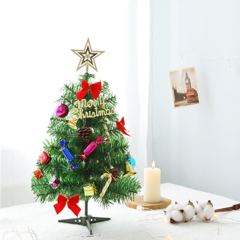 30cm Mini Tabletop Christmas Tree with Warm LED Lights – Small Artificial Xmas Decoration for Home, Office & Gifts