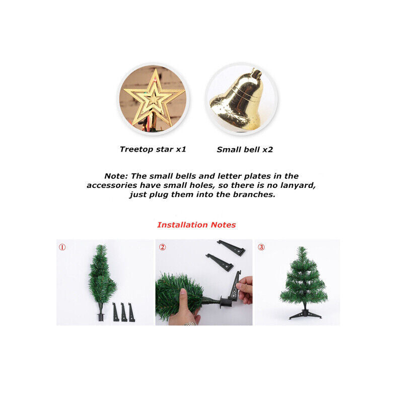 30cm Mini Tabletop Christmas Tree with Warm LED Lights – Small Artificial Xmas Decoration for Home, Office & Gifts