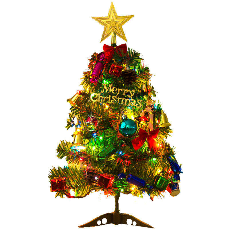 30cm Mini Tabletop Christmas Tree with Warm LED Lights – Small Artificial Xmas Decoration for Home, Office & Gifts