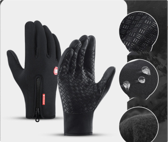 Winter Touch Screen Motorcycle Gloves – Waterproof, Anti-Slip, Thermal Fleece Sports Gloves